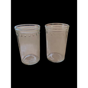 3 Vintage Star 3 1/2 Tall Jelly Drinking Jars